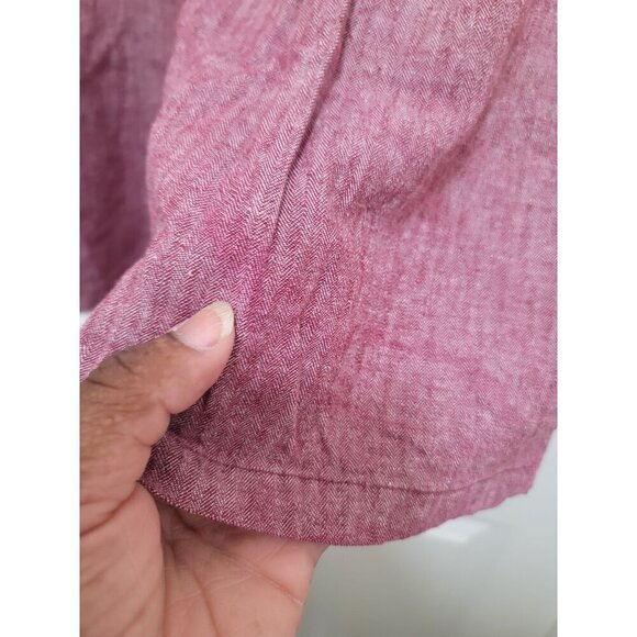 Old Navy Men's Red Herringbone Shorts With Button Closure & Pockets Size 38 - Picture 11 of 12